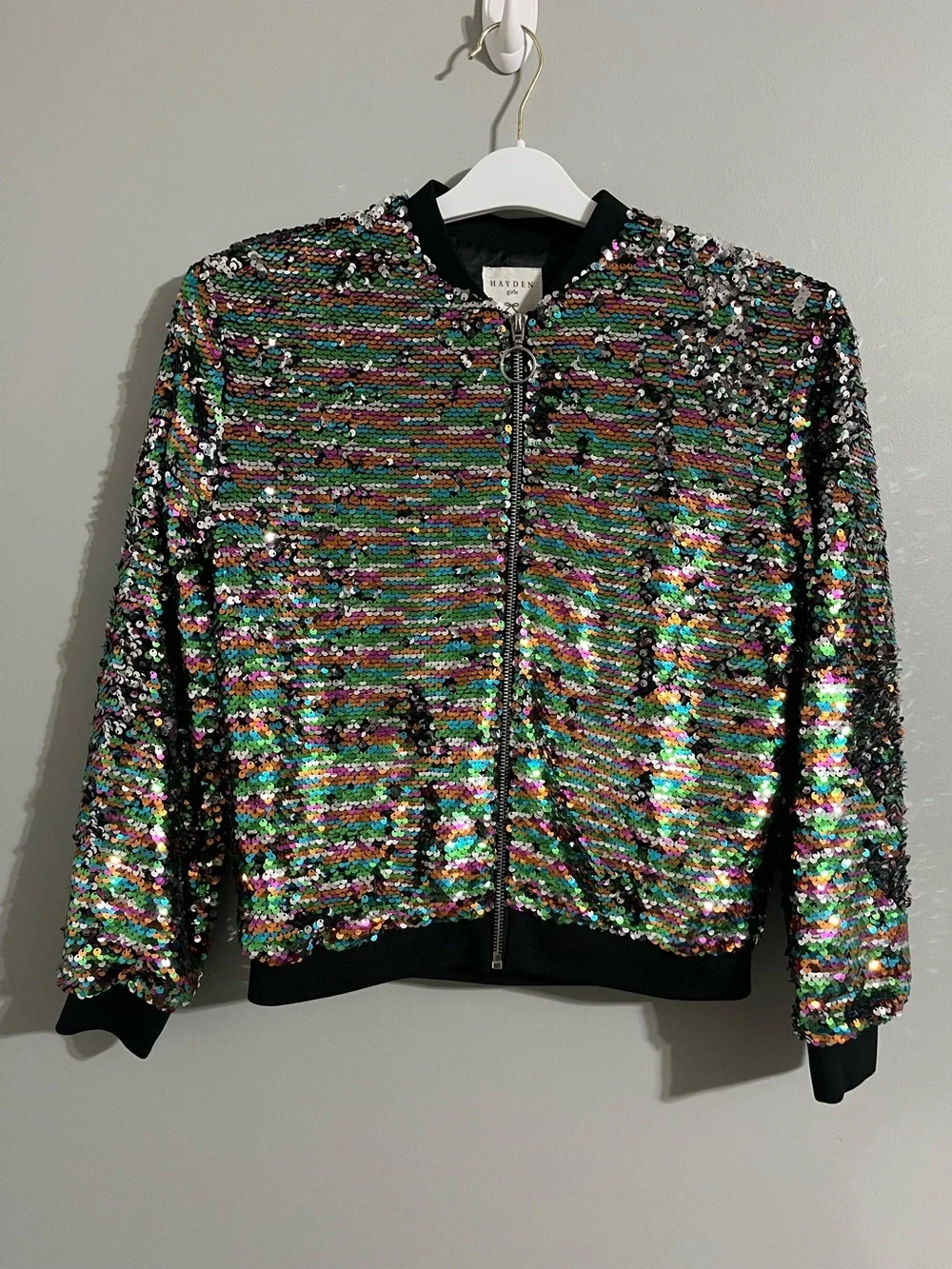Hayden Los Angeles Girls' Sequined Bomber Jacket